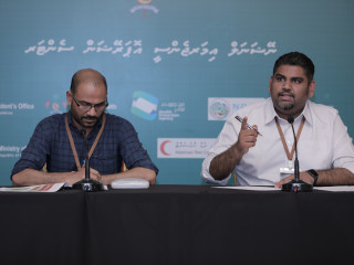Press conference held on Monday night to brief the public on the Covid-19 situation in the Maldives