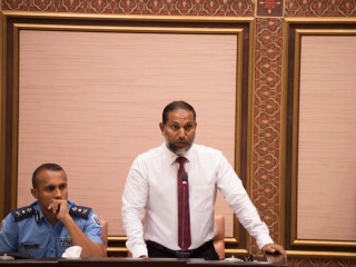 Home Minister Imran Abdulla and Police Commissioner Mohamed Hameed