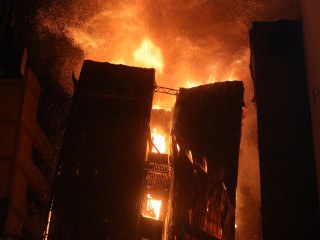 The fire spread to seven buildings in the vicinity