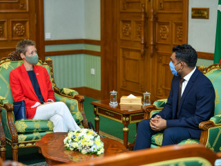 އިނގިރޭސިވިލާތުން ދިވެހިރާއްޖެއަށް ކަނޑައަޅާފައި ހުންނަވާ ސަފީރު ކެރޮން ރޮސްލަރ އާއި ނައިބް ރައީސް ފައިޞަލް ނަސީމް