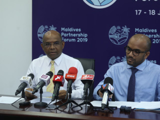 Ministers Shahid and Ameer at the press conference