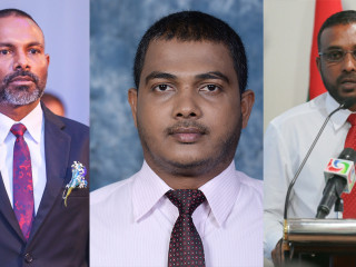 އޭސީސީގެ ރައީސް ހަސަން ލުތުފީ (ކ) ސިނާން (މ) އަދި އަބްދުﷲ ދީދީ (ވ)