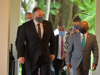 The U.S. Secretary of State had fruitful discussions with the foreign minister during his brief visit