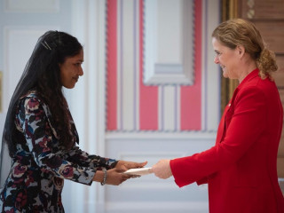 The ceremony was held at Rideau Hall, Ottawa