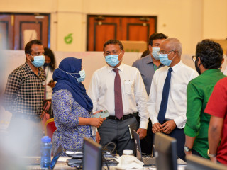 (File photo) President Ibrahim Mohamed Solih visits the National Emergency Operations Centre
