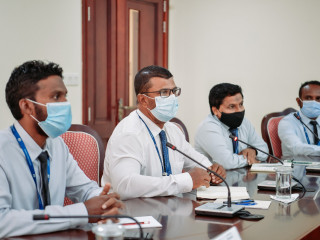 Officials of Maldives Ports Limited (MPL) at Wednesday\'s meeting of the parliament\'s committee on state-owned enterprises