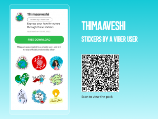 މި ސްޓިކަރ ޕެކް ކިއުއާރު ކޯޑު ބޭނުންކޮށްގެން އައިއޯއެސް އަދި އެންޑްރޮއިޑް ފޯނުތަކަށް ޑައުންލޯޑް ކުރުމަށްފަހު ބޭނުން ކުރެވޭނެ