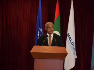 ކެޕިޓަލް މަރކެޓް ފޯރަމް 2019 ގައި ރައީސް އިބްރާހިމް މުހައްމަދު ސޯލިހު ވާހަކަފުޅު ދައްކަވަނީ