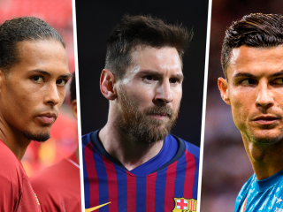 ރޮނާލްޑޯ (ކ) އާއި މެސީ (މ) އަދި ވެންޑައިކް (ވ)