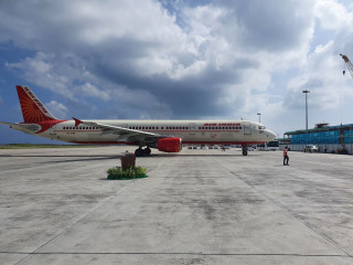 The Air India flight carrying the vaccines landed at Velana International Airport at around 2:42pm