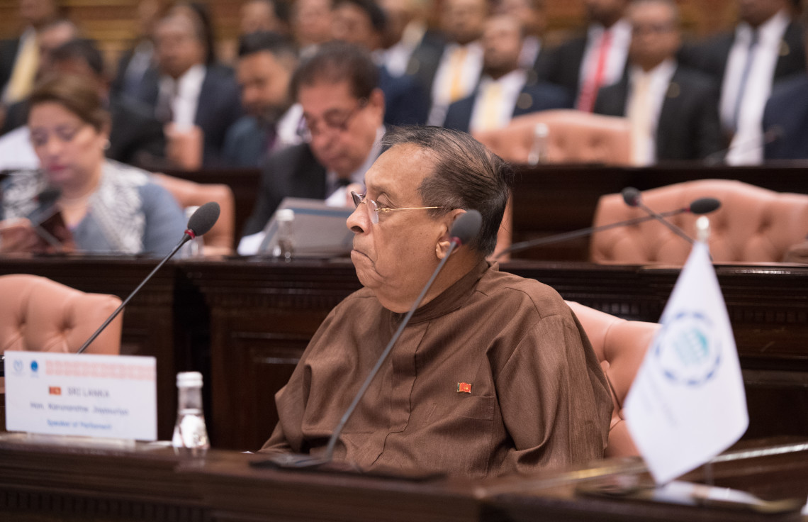 01 ސެޕްޓެމްބަރ 2019 | ހަތަރު ވަނަ ސައުތު އޭޝިޔަން ސްޕީކާރސް ސަމިޓްގެ ތެރެއިން | ސްރީލަންކާގެ ޤާނޫނު ހަދާ މަޖިލީހުގެ ރައީސް -- ފޮޓޯ: ރައްޔިތުންގެ މަޖިލިސް