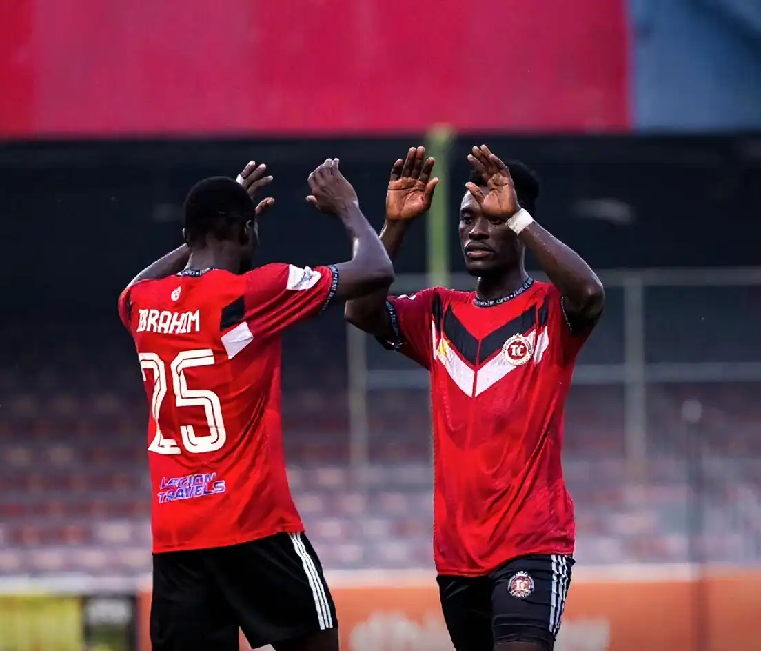 TC players celebrate after scoring in their DDPL game against Green Streets
