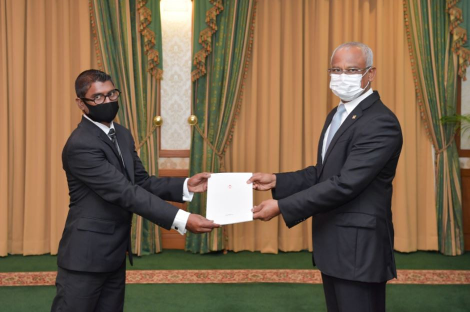 Mohamed Fazeen was appointed to the post on Sunday