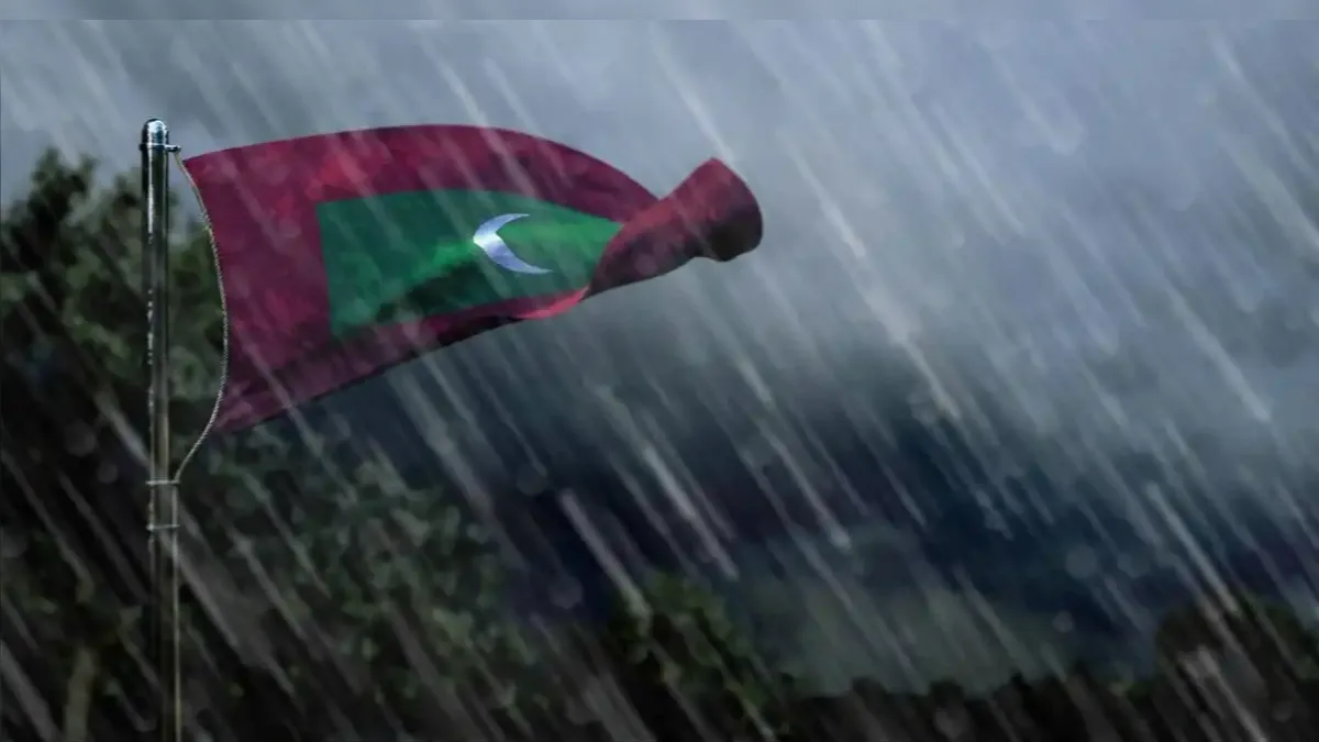 ރާއްޖޭގެ ގައުމީ ދިދަ އާއި ވިއްސާރަވެ އުޑުމަތި ބަނަވެފައިވާ މަންޒަރު ދައްކުވައިދޭ ތްރީ-ޑީ ކުރެހުމެއް