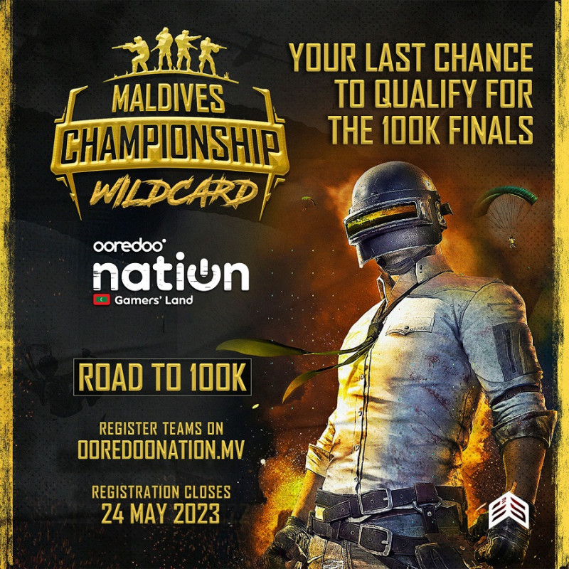 Wild Card entry into Ooredoo PUBG Championship of MVR100,000, closes at midnight