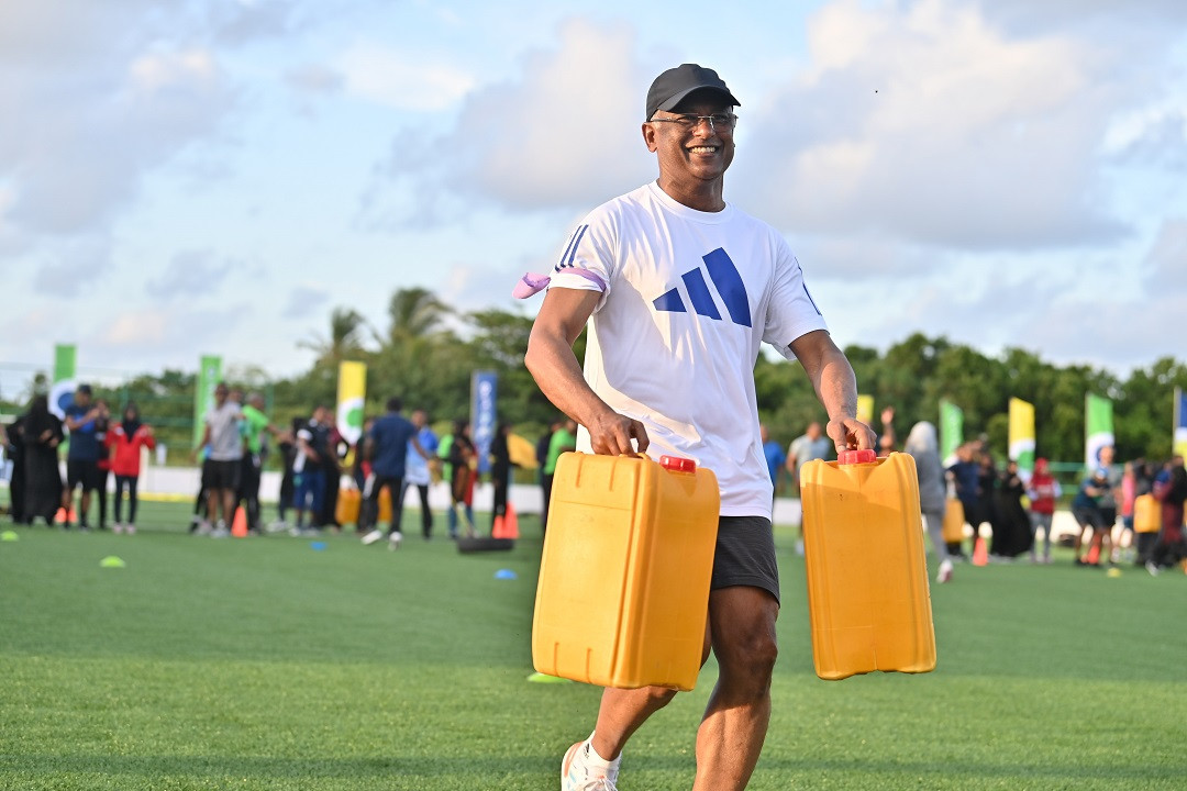 President Solih took part in the sports festival held ahead of the 3rd Viavathi Raajje Conference