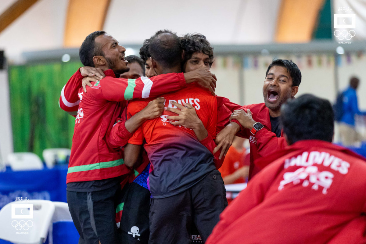 މެޗުން މޮޅުވުމާއެކު، ގައުމީ ޓީޓީ ޓީމު އުފާ ފާޅުކުރަނީ