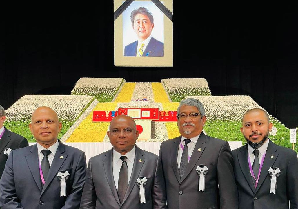 Foreign Minister Abdulla Shahid (O.D.R.I.) attends the funeral of Shinzo Abe, Former PM of Japan as President’s Special Envoy