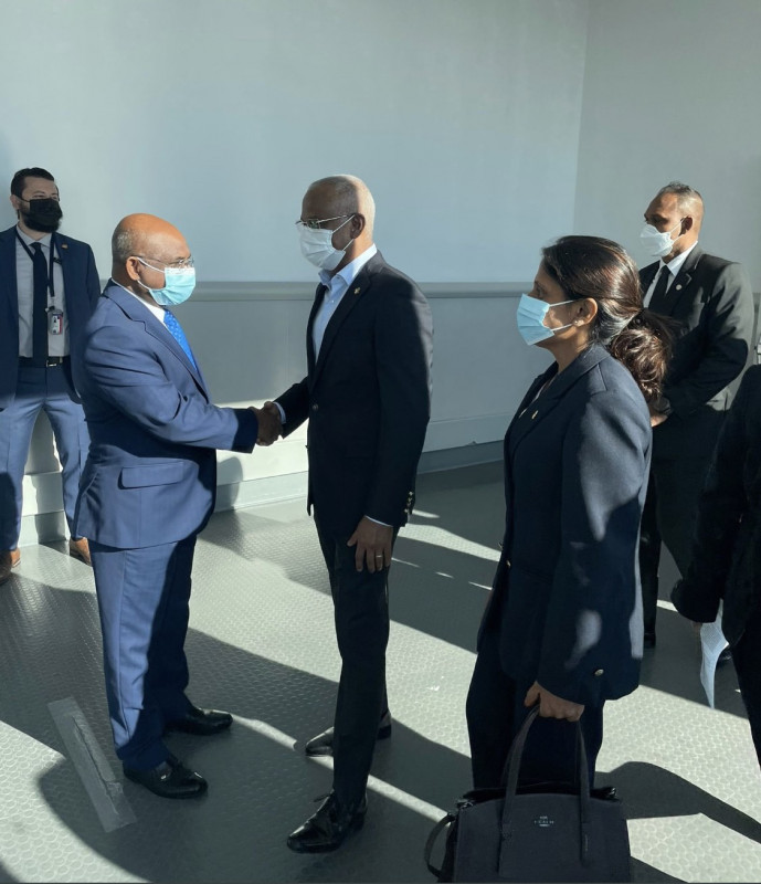 President Ibrahim Mohamed Solih arrived in New York on Sunday
