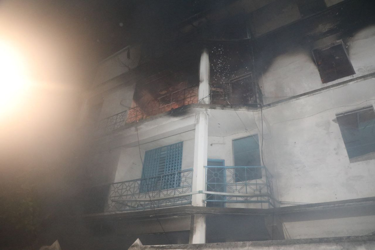 The fire broke out early Monday