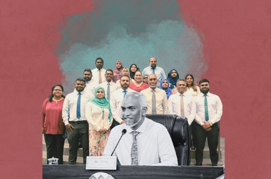 ރައީސް މުއިއްޒު މާލެ ސިޓީ ކައުންސިލާއި ބައްދަލުކުރައްވާ ނަގާފައިވާ ފޮޓޯ އެއް