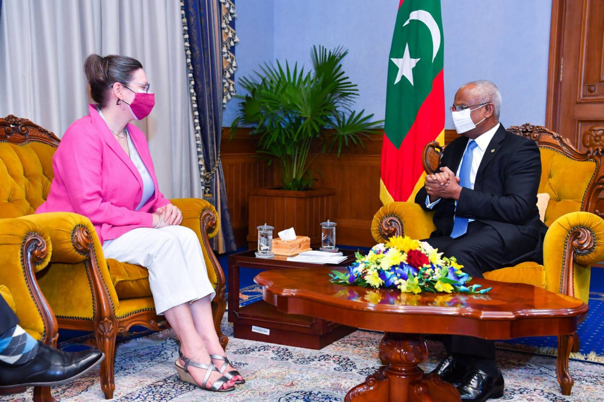 Alaina Teplitz, Ambassador of the United States of America to the Maldives paid a farewell call on President Ibrahim Mohamed Solih on Tuesday