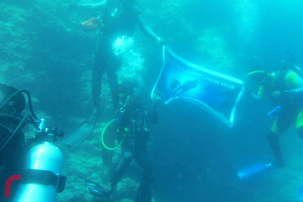 ގްލުކޯމާ އަށް ހޭލުންތެރު ކުރުމަށް ބޭއްވި ޑައިވްގައި ޑައިވަރުން ބެނާހިފައިގެން. ގްލުކޯމާ އަކީ ފަރުވާ ނުކުރެވިއްޖެނަމަ ލޮލުގެ ފެނުން ގެއްލުވާލާ ބައްޔެއް