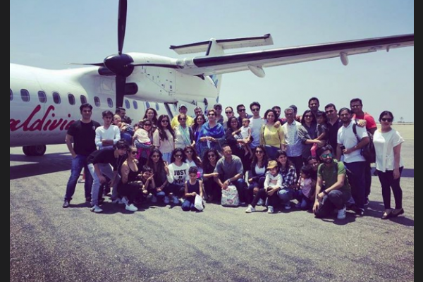 Salman Khan's family arrived in Maldives on March 29, to celebrate his nephew Ahil Sharma’s first birthday. Salman took a 22-hour flight to join the celebration. Photo: Instagram/Arpita Khan Sharma