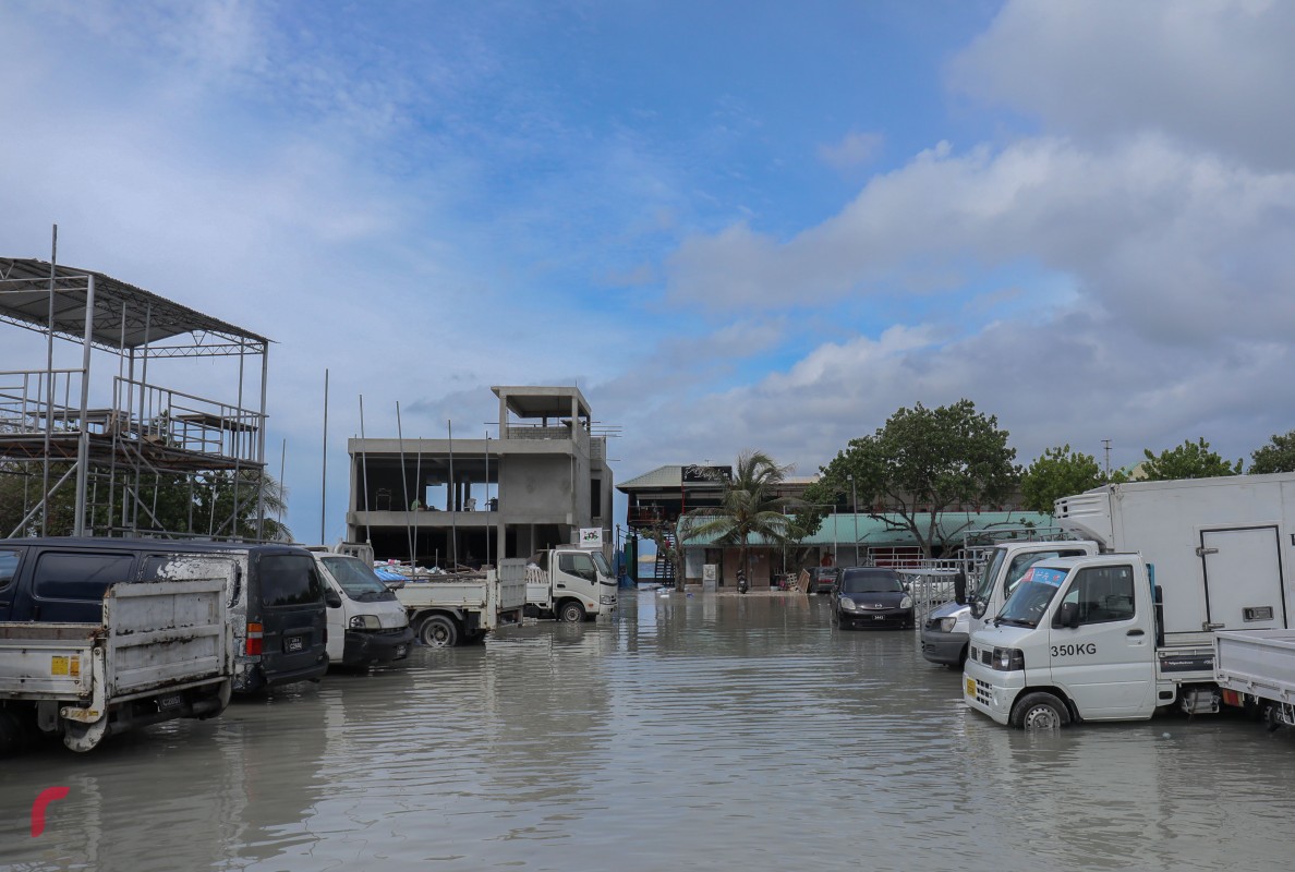 މާލެ، އޯގަސްޓް 22 ، 2017 : މާލޭގެ ކާނިވާ ސަރަހައްދަށް އުދަ އަރާފައި
