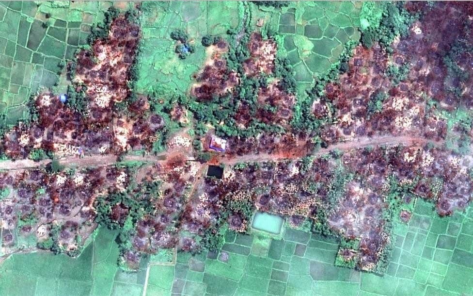 މިޔަންމާ، 5 ސެޕްޓެމްބަރު 2017 : ރޮހިންޖާގެ މުސްލިމުން ދިރިއުޅޭ ސަރަހައްދެއް ރޯކޮށްލާފައި