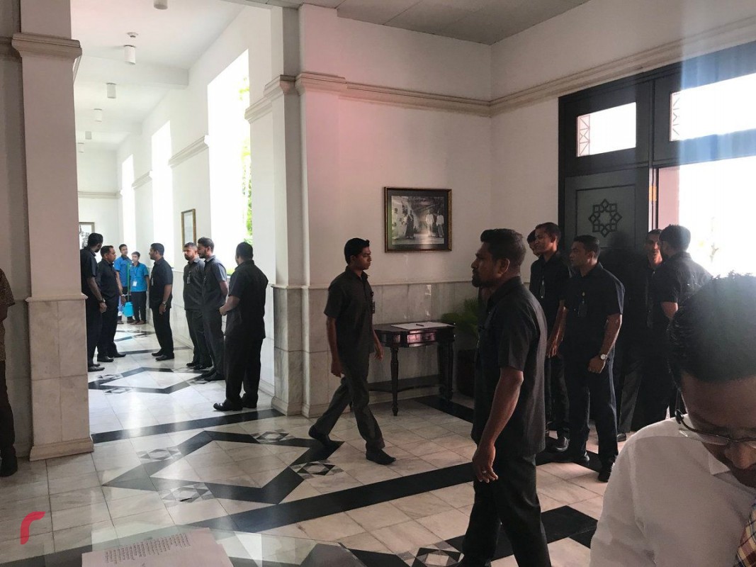 MPs were barred from entering Parliament floor prior to Speaker Abdullah Maseeh’s arrival
