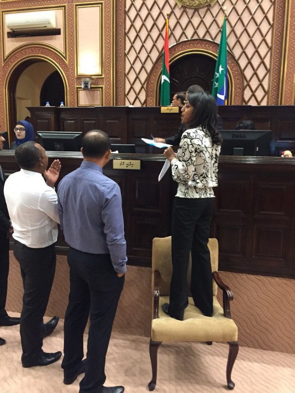 The MPs say as a no confidence motion had been tabled on Maseeh, the Parliament cannot proceed without taking the vote