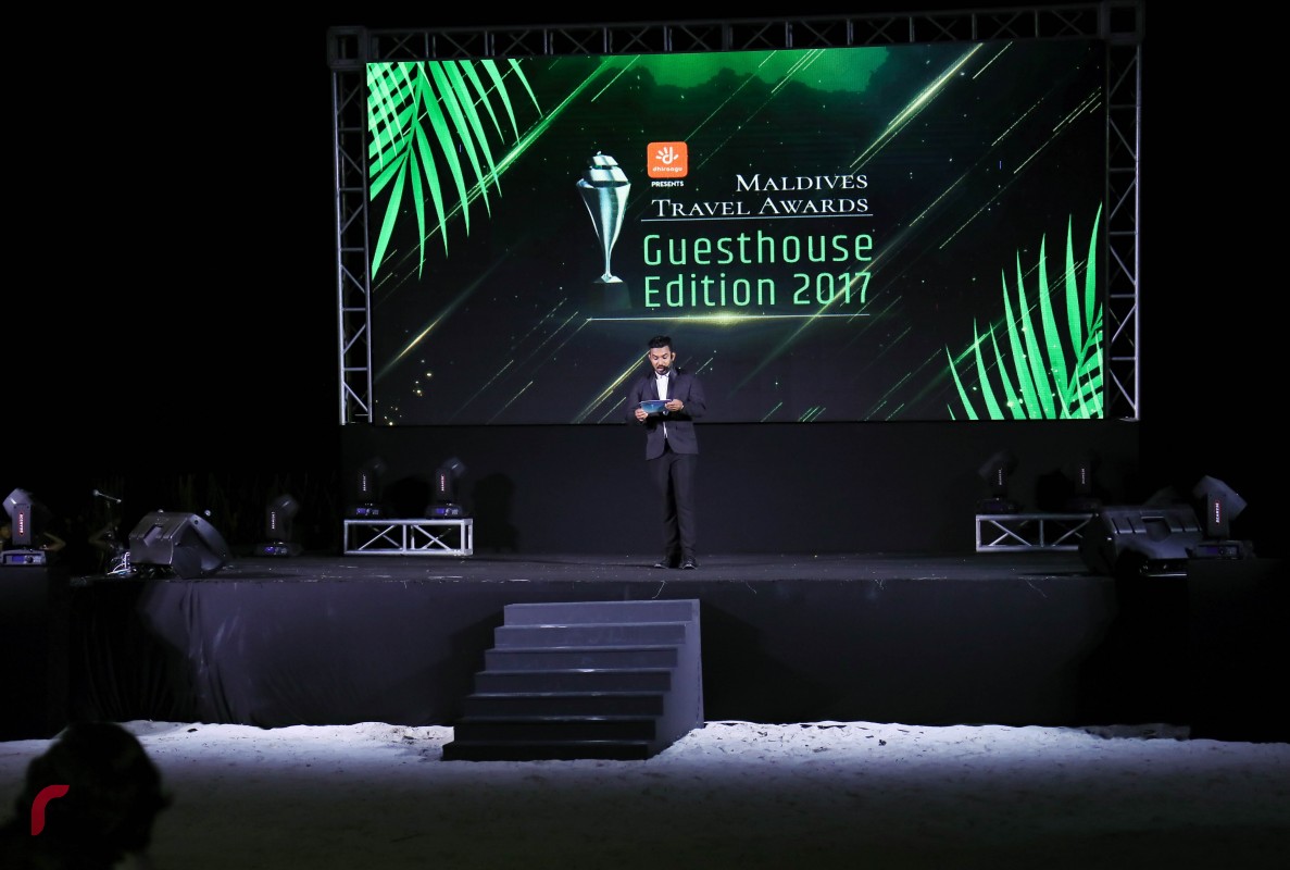 އޮކްޓޫބަރު 30، 2017: މަޓާޓޯ މޯލްޑިވްސް ޓްރެވަލް އެވޯޑްސްގެ ގެސްޓް ހައުސް އެޑިޝަންގެ އެވޯޑްތައް ދިނުމަށް މާފުށީގައި ބޭއްވި ހަފްލާގެ ތެރެއިން