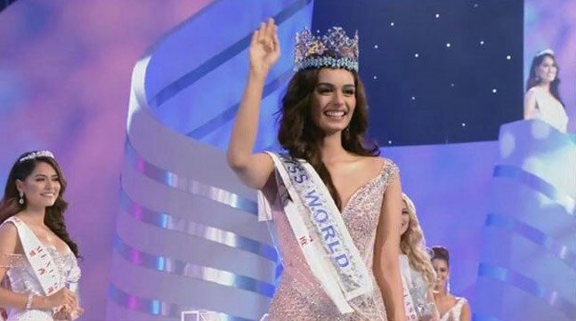 ނޮވެމްބަރު 18، 2017: މިސް ވޯލްޑް 2017 ހޮވުމަށް ޗައިނާގައި ބޭއްވި ރަސްމިއްޔާތުގެ ތެރެއިން، މަނޫޝީ ޗިލާރ އަށް މިސް ވޯލްޑް ލިބުމާއިއެކު މިއީ އިންޑިއާއަށް މިސް ވޯލްޑް ލިބުނު 6 ވަނަ ފަހަރު