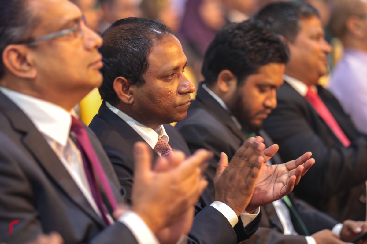 ޖެނުއަރީ 26، 2018 : އިންޑިއާގެ 69 ވަނަ ޖުމްހޫރީ ދުވަހުގެ މުނާސަބަތުގައި ޣިޔާސުއްދީން އިންޓަނޭޝަނަލް ސްކޫލްގައި ބޭއްވި ހާއްސަ ހަފްލާގައި ވިލިނގިލި ދާއިރާގެ މެމްބަރު ސައުދު ހުސައިން ބަައިވެރިވެ ވަޑައިގަންނަވަނީ -- ފޮޓޯ: މުހައްމަދު ޝަރުހާން