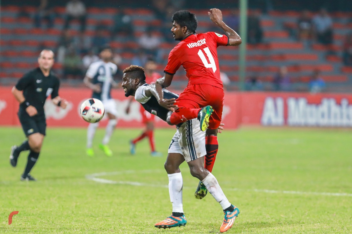 ޖެނުއަރި 30، 2018: އޭއެފްސީ ކަޕްގައި ޓީސީ ސްޕޯޓްސް ކްލަބް އަދި ސައިފް ސްޕޯޓިން ކްލަބް ބައްދަލުކުރި މެޗްގެ ތެރެއިން، މި މެޗް 3-1އިން ކާމިޔާބުކޮށްފައިވަނީ ޓީސީ ސްޕޯޓްސް ކްލަބުން