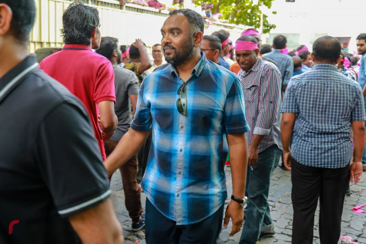 ފެބްރުއަރީ 3، 2018: ސުޕްރީމް ކޯޓުން ނެރުނު ކުއްލި އަމުރާއެކު ރައީސް ޔާމީންއަށް ތާއީދު އޮތްކަން ދެއްކުމަށް ވެސްޓް ޕާކް ސަރަހައްދު ޖަގަހައިގައި ބޭއްވި އެއްވުމުގެ ތެރެއިން -- ފޮޓޯ: މުހައްމަދު ޝަރުހާން