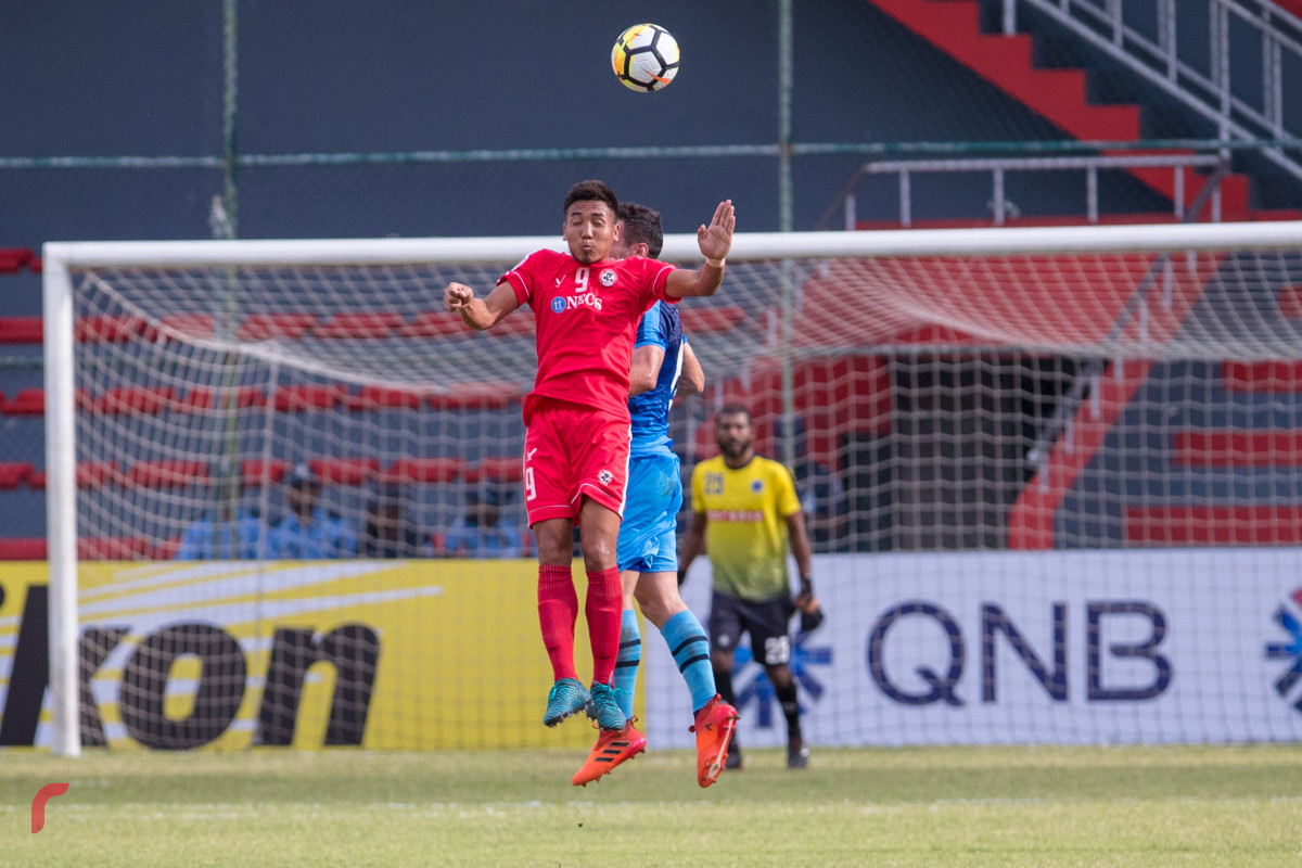 މާރޗް 15، 2018: އޭއެފްސީ ކަޕްގައި ނިއުރޭޑިއަންޓް އާއި އައިޒަވާލް ބައްދަލުކުރި މެޗްގެ ތެރެއިން، މި މެޗް 3-1 އިން ނިއުރޭޑިއަންޓް ކާމިޔާބުކޮށްފައިވާއިރު މި މެޗްގައި އަޝްފާގް ވަނީ ހެޓްރިކް ހަދާފައި-- ފޮޓޯ: މުހައްމަދު ޝަރުހާން