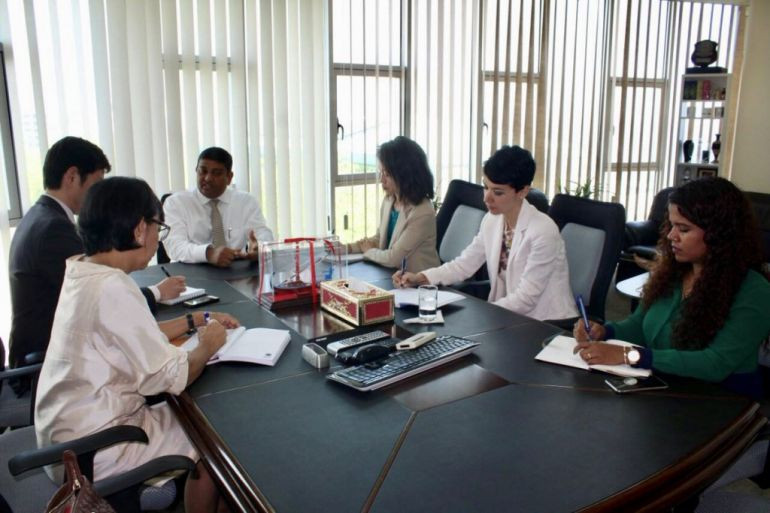 Fisheries Minister Dr Mohamed Shainee meets with the United Nations (UN) delegation