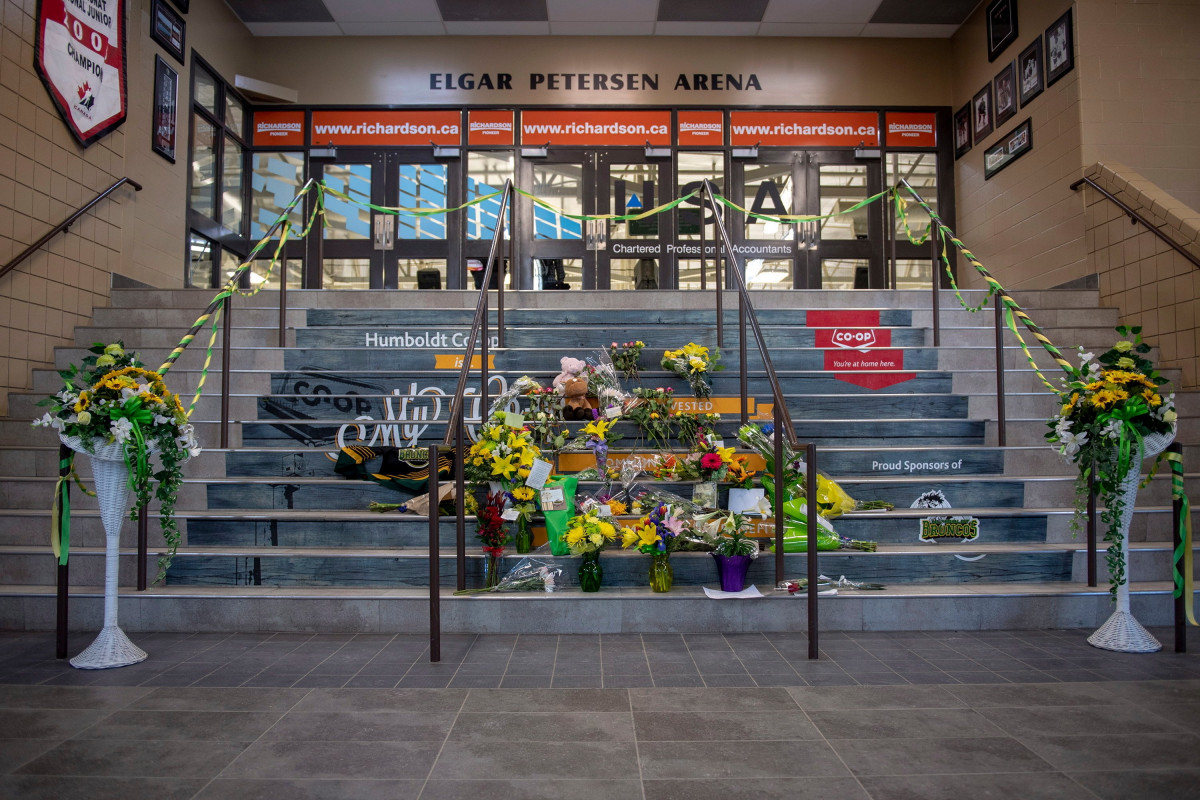 A vigil was held on Sunday, at the arena where the team was heading to play