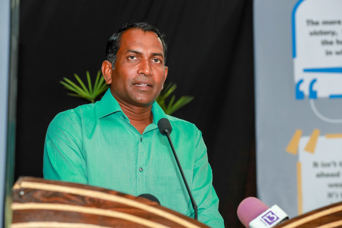 އޭޕްރިލް 21، 2018: ބ. ގޮއިދޫގައި ކުރިއަށްގެންދިޔަ މޯލްޑިވްސް އޮލިމްޕިކް ކޮމިޓީގެ އަހަރީ އާންމު ޖަލްސާގެ ތެރެއިން -- ފޮޓޯ: އިމޭޖަސް އެމްވީ