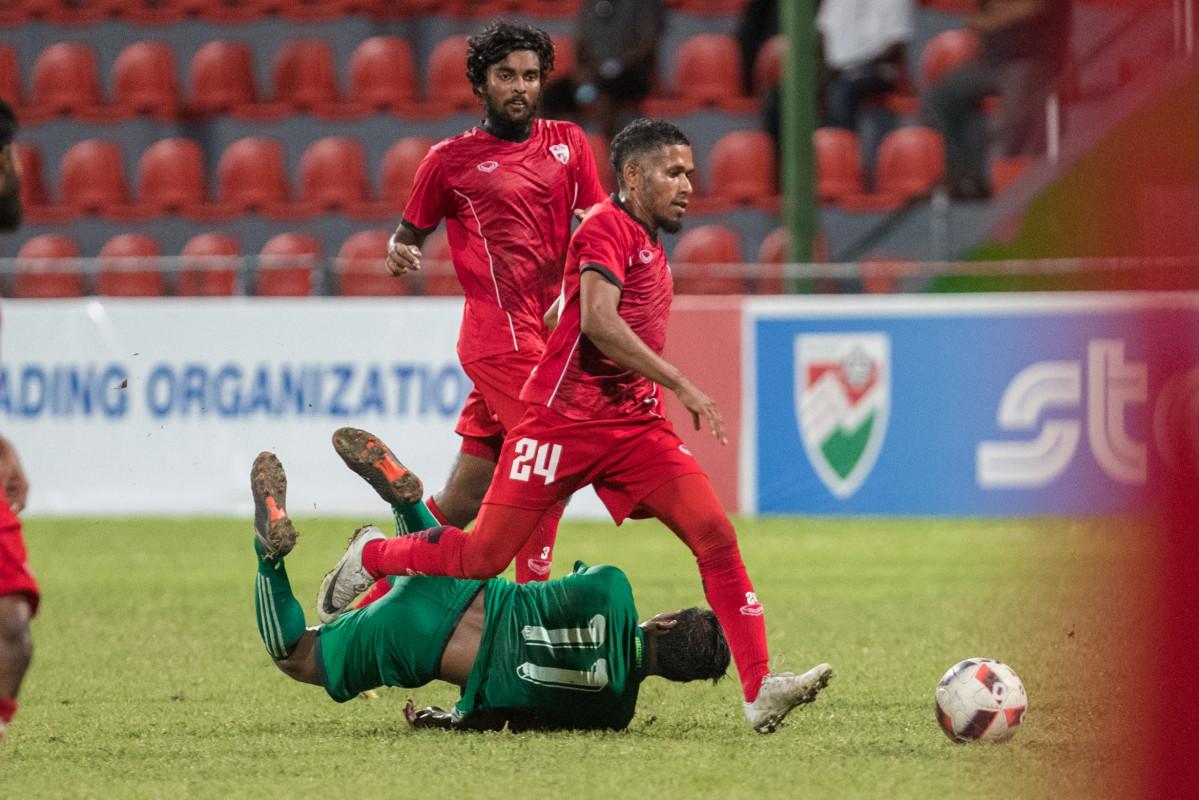 އެސްޓީއޯ މާލޭ ލީގުގައި މާޒިޔާ ސްޕޯޓްސް އެންޑް ރެކްރިއޭޝަން ކްލަބްއާއި ޓީސީ ސްޕޯޓްސް ކްލަބް ބައްދަލު ކުރި މެޗްގެތެރެއިން -- ފޮޓޯ: އިމޭޖަސް އެމްވީ