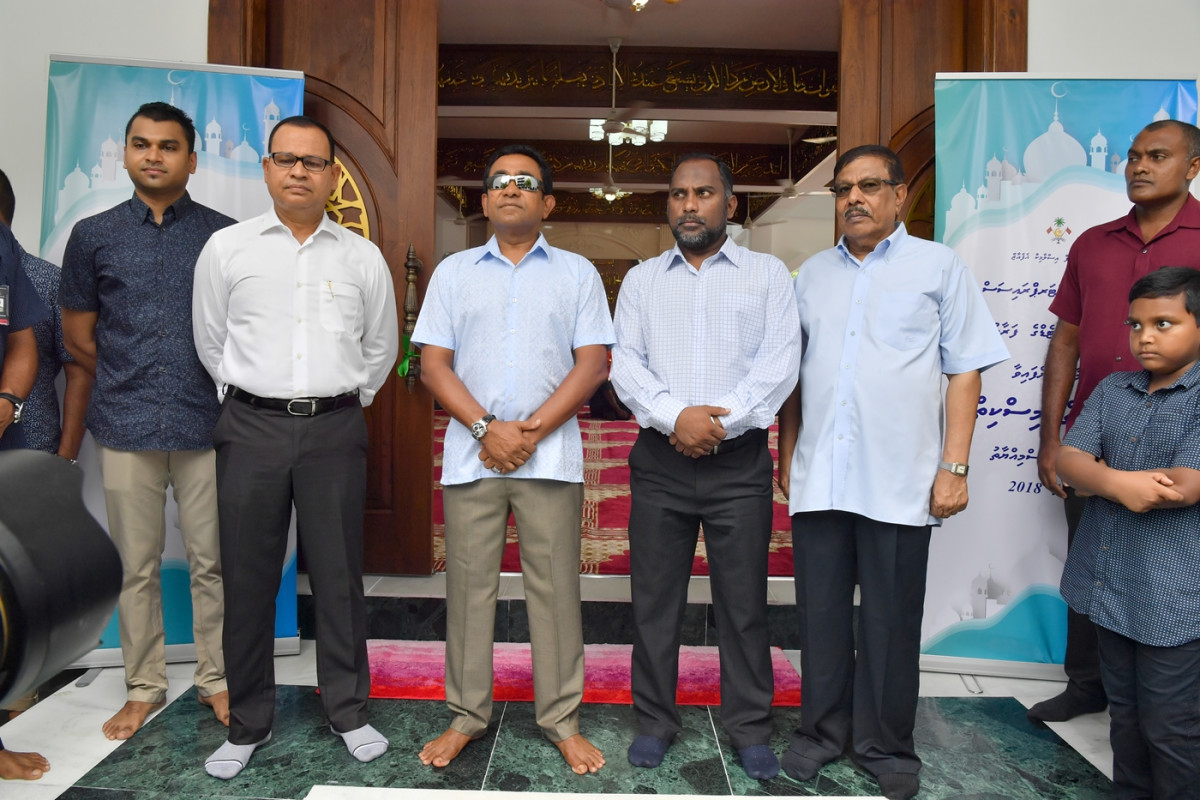 މެއި 18، 2018: ޒިޔާރަތް މިސްކިތް ހުޅުވައިދެއްވުމަށް ކުރިއަށްގެންދިޔަ ރަސްމިއްޔާތުގެ ތެރެއިން. -- ފޮޓޯ: ރައީސް އޮފިސް