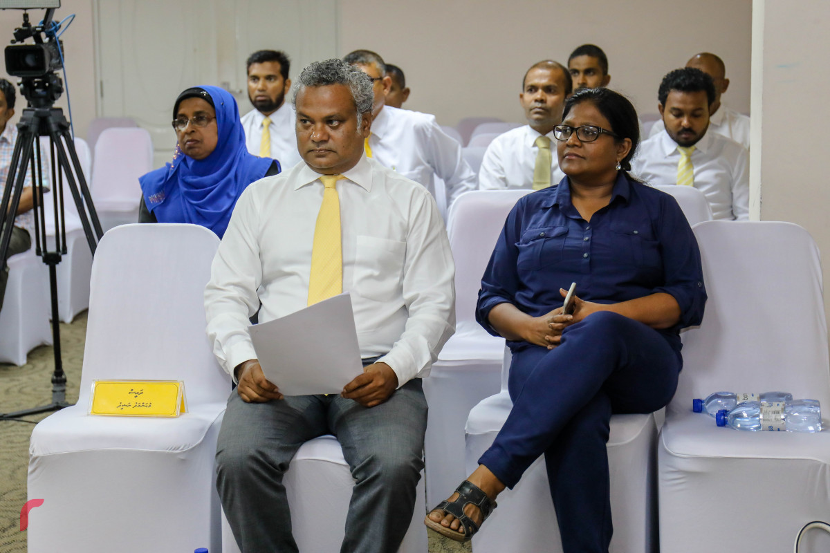 މެއި 31، 2018: އެމްޑީޕީގެ އިން މާބްލް ހޮޓެލްގައި ބޭއްވި އެ ޕާޓީގެ ގައުމީ މަޖިލީހުގެ 163 ވަނަ ޖަލްސާގެ ތެރެއިން -- ފޮޓޯ: މުހައްމަދު ޝަރުހާން