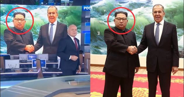 ކިމްއާއި ލަވްރޯވްގެ ބައްދަލުވުމުގެ އަސްލުފޮޓޯ(ކ) އަދި ރަޝިއާގެ ދައުލަތުގެ ޓީވީ، ރަޝިއާ-1 ން ގެނެސްދިން ޕްރޮގްރާމްގައި ދެއްކި ފޮޓޯ