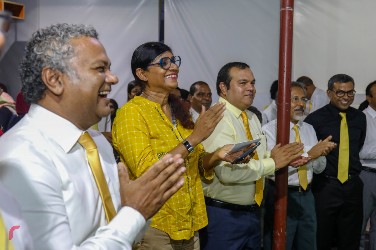 ޖޫން 26، 2018: އެމްޑީޕީއަށް 13 އަހަރު ފުރުން ފާހަގަކުރުމަށް ހަރުގޭގައި ބޭއްވި ރަސްމިއްޔާތުގެ ތެރެއިން -- ފޮޓޯ: މުހައްމަދު ޝަރުހާން / ރާއްޖެ އެމްވީ