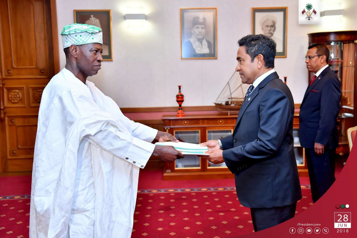 ނައިޖީރިއާއިން ރާއްޖެއަށް ކަނޑައެޅުއްވި ނޮން-ރެޒިޑެންޓް ސަފީރު ރައީސަށް ފަތްކޮޅު އަރުވަނީ