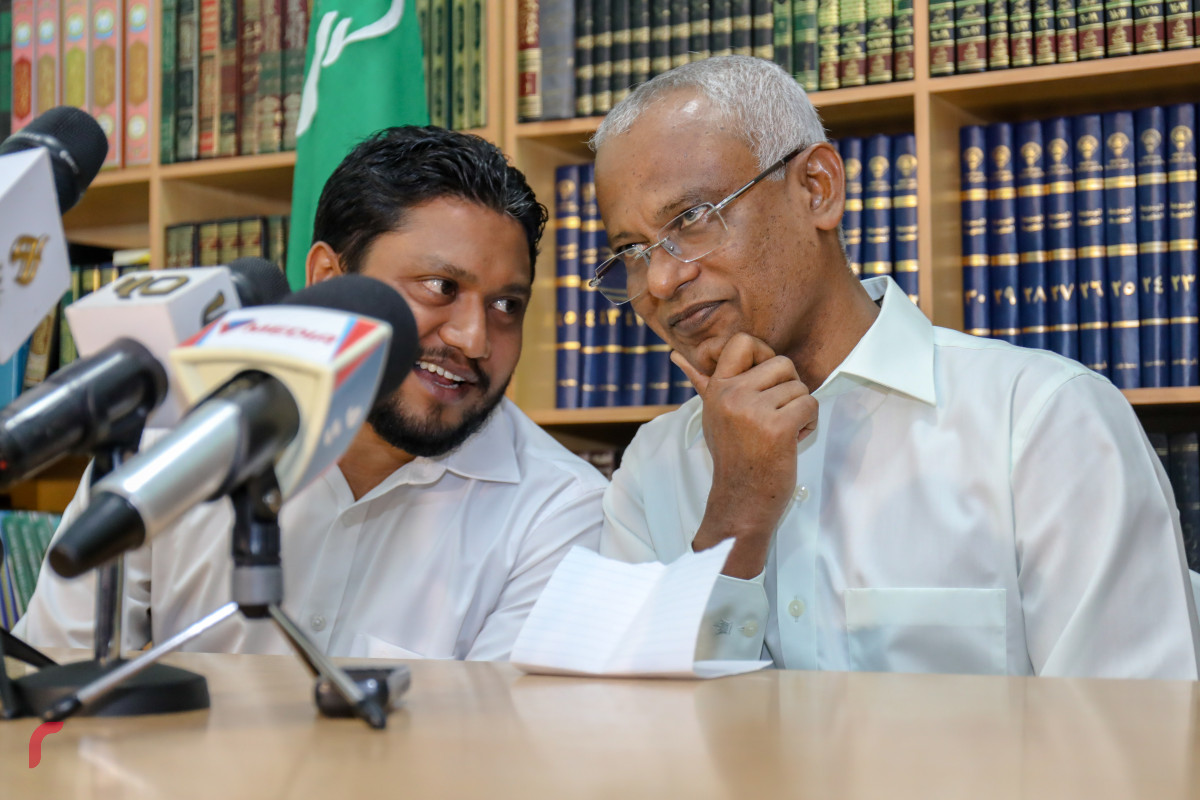 އިބްރާހިމް މުހައްމަދު ސޯލިޙް (އިބޫ) އަދި އަދާލަތު ޕާޓީގެ ނައިބު ރައީސް އަލީ ޒާހިރު