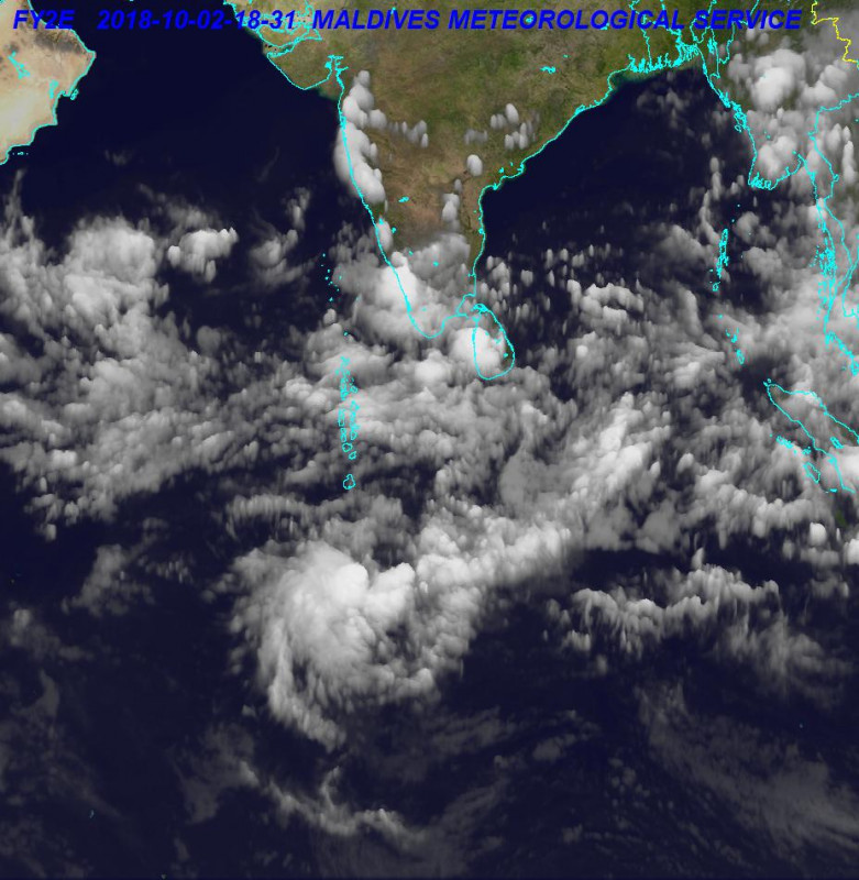 ރާއްޖޭގެ މައްޗަށް ވިލާ އަރާފައިވަނިކޮށް އަންގާރަ ދުވަހު ނަގާފައިވާ ސެޓެލައިޓް ފޮޓޯއެއް