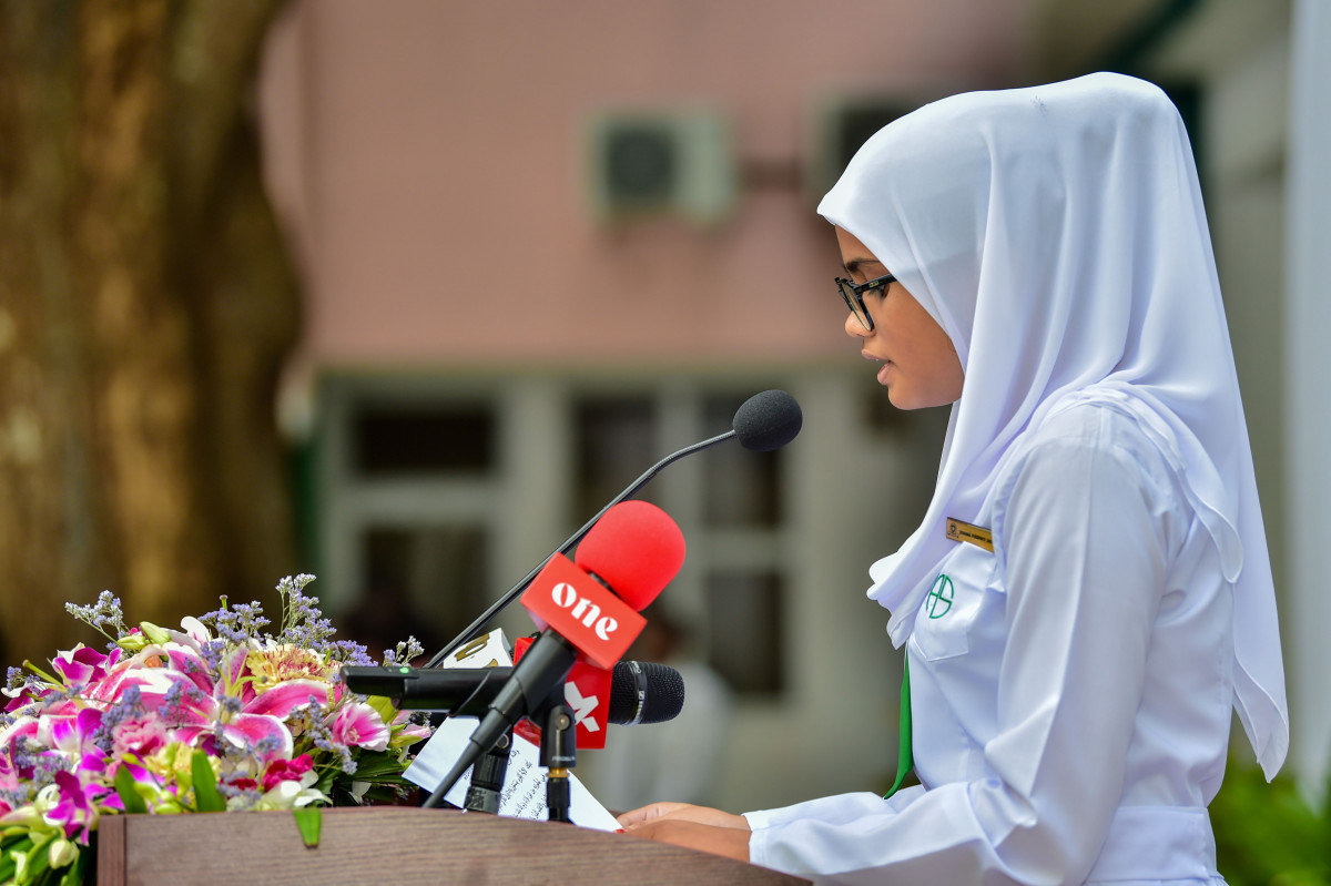 ޖެނުއަރީ 13، 2019: ސްކޫލް ދަރިވަރުންނަށް ހިލޭ ނާސްތާ ދިނުމުގެ ޕްރޮގްރާމް ފެށުމަށްޓަކައި އަމީނިއްޔާ ސްކޫލުގައި ބޭއްވި ރަސްމިއްޔާތުގެ ތެރެއިން